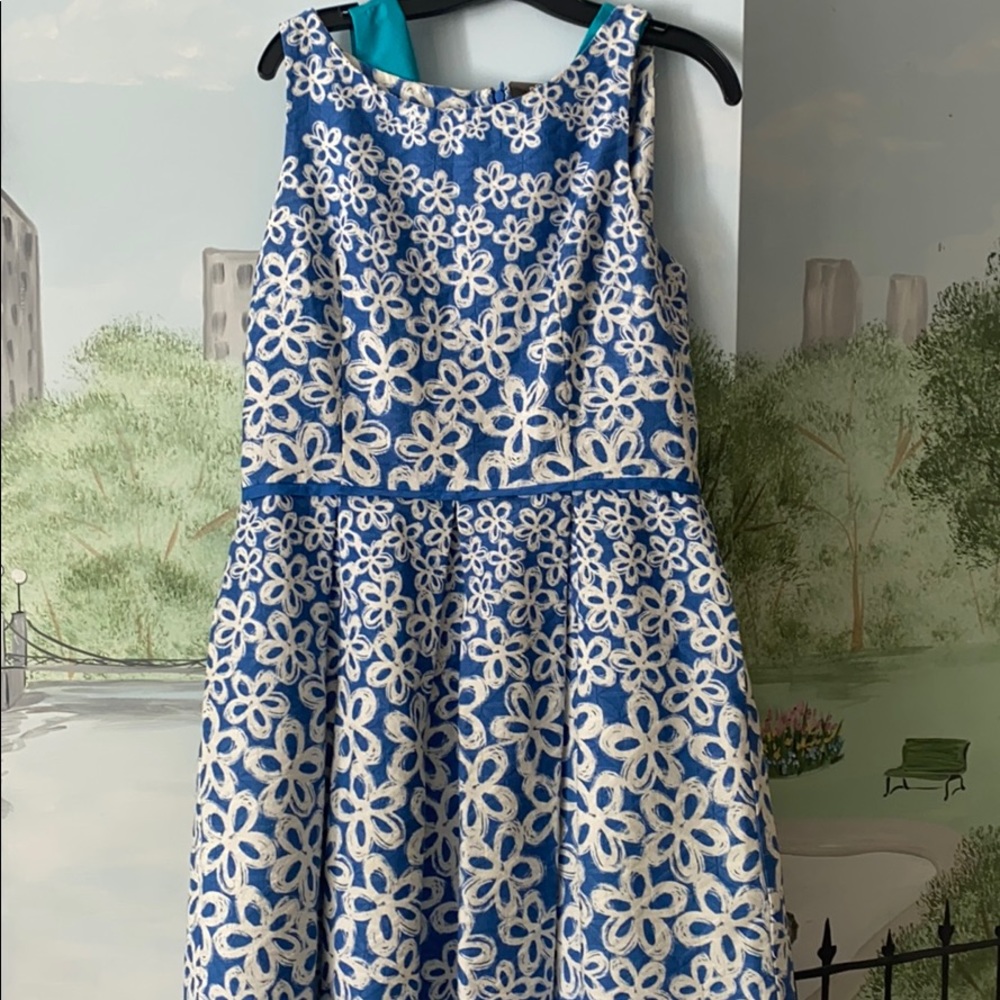 Blue and white daisy dress